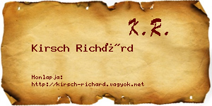 Kirsch Richárd névjegykártya
